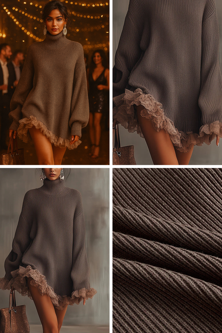 Élégance Jaylene | Robe pull à col roulé